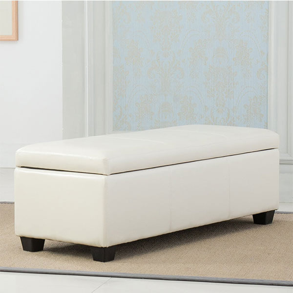 Belleze Storage Bedroom Bench 48-inch, Cream Belleze Storage Bedroom Bench 48-inch, Cream