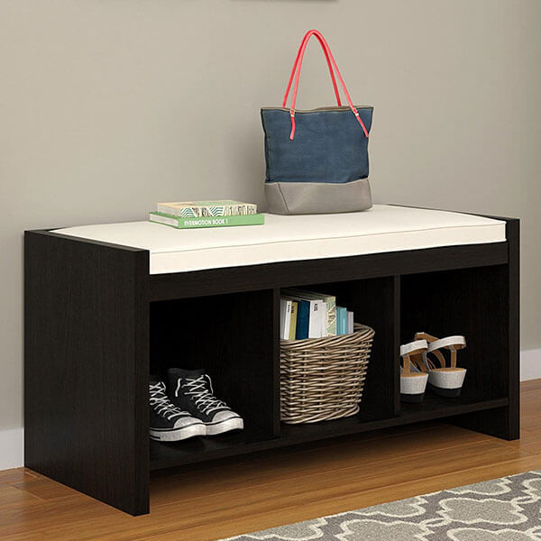 Altra Penelope Entryway Storage Bench with Cushion, Espresso Altra Penelope Entryway Storage Bench with Cushion, Espresso