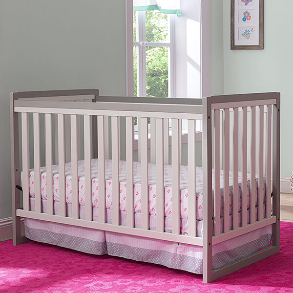 Delta Children Urban Classic 3-in-1 Convertible Crib, White/Grey Delta Children Urban Classic 3-in-1 Convertible Crib, White/Grey