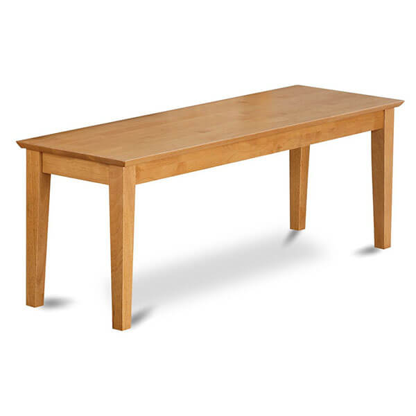 East West Furniture Bench with Wood Seat, Oak Finish East West Furniture Bench with Wood Seat, Oak Finish