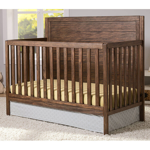 Delta Children 4 in 1 Convertible Nursery Crib, Rustic Oak Delta Children 4 in 1 Convertible Nursery Crib, Rustic Oak