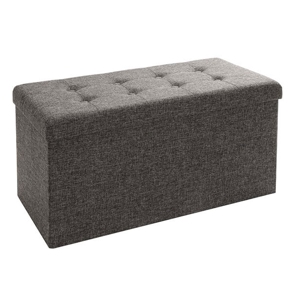 Seville Classics Foldable Storage Bench, Charcoal Gray Seville Classics Foldable Storage Bench, Charcoal Gray