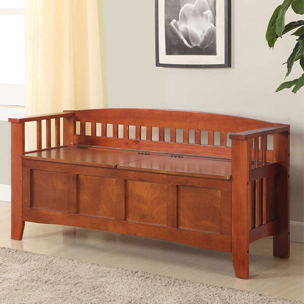 Linon Home Decor Storage Bench, Walnut Linon Home Decor Storage Bench, Walnut