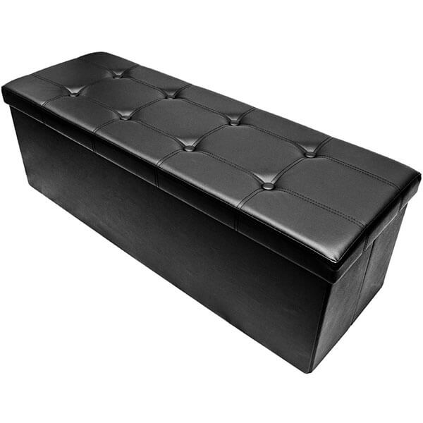 Sorbus Black Faux Leather Storage Bench Sorbus Black Faux Leather Storage Bench