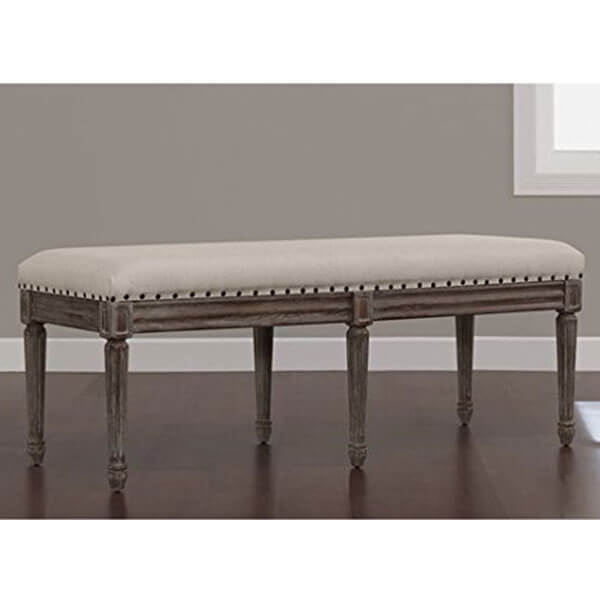 Elements Weathered Espresso Upholstered Contemporary Dining Bench Elements Weathered Espresso Upholstered Contemporary Dining Bench