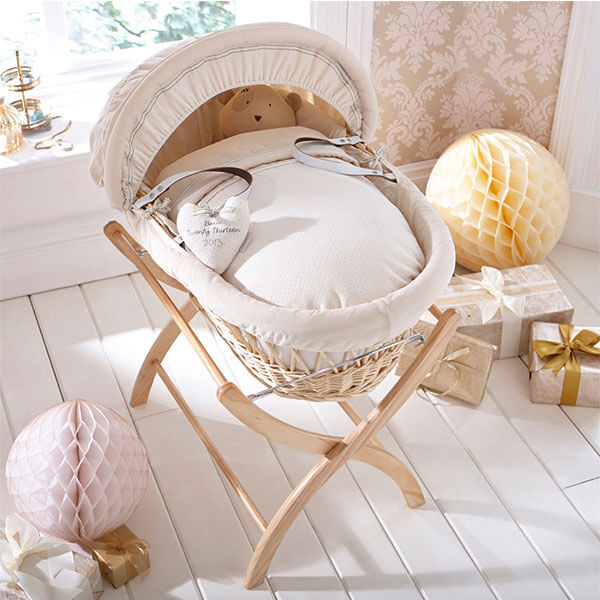 natural wicker moses basket