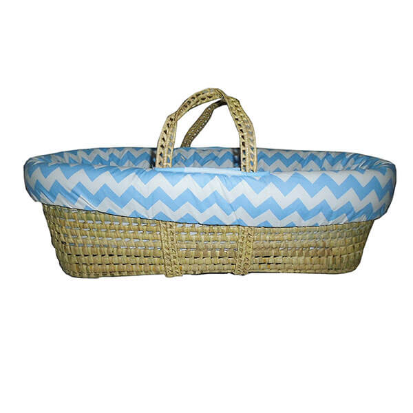 Baby Doll Bedding Chevron Moses Basket, Blue Baby Doll Bedding Chevron Moses Basket, Blue