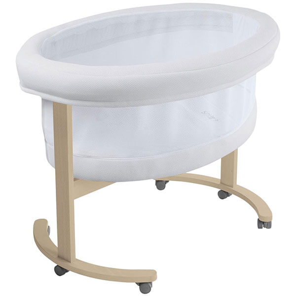 Micuna Smart Fresh Wooden and Fabric Bassinet, Natural/White Micuna Smart Fresh Wooden and Fabric Bassinet, Natural/White