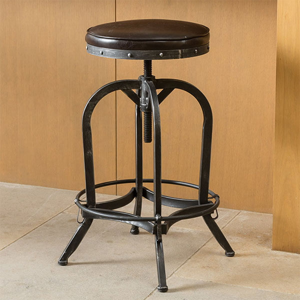 6 Best Leather Stools Of 2019 Easy Home Concepts Dempsey Brown Bonded Leather Bar Stool