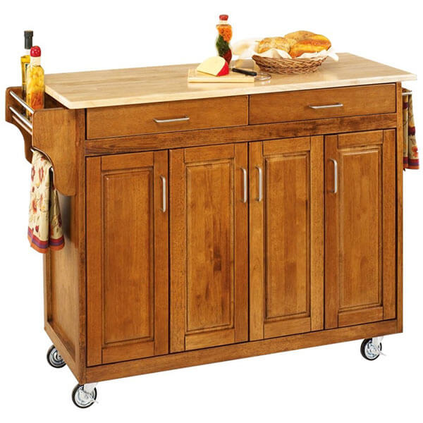 6 Best Oak Kitchen Carts Of 2022 Easy Home Concepts   Oakkitchencart1 